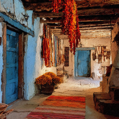 a Chimayo weaving workshop — ceramic art tile