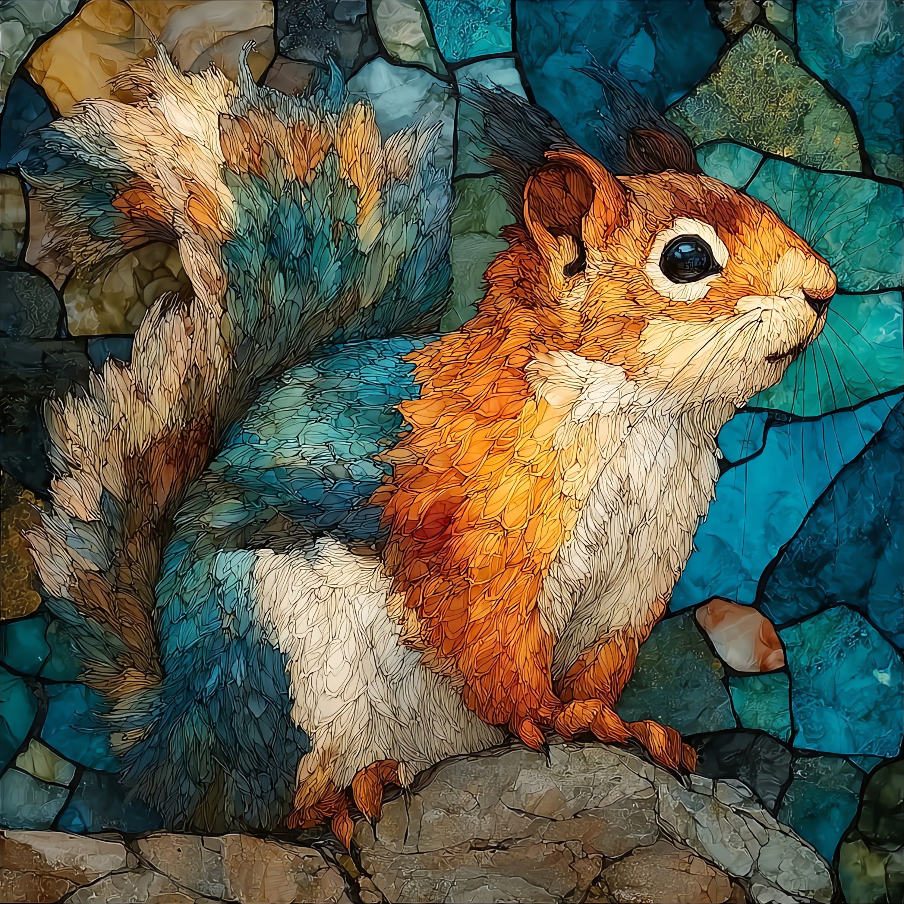 a Kaibab squirrel on the North Rim — ceramic art tile