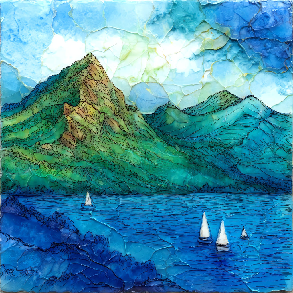Storm King Mountain — ceramic art tile