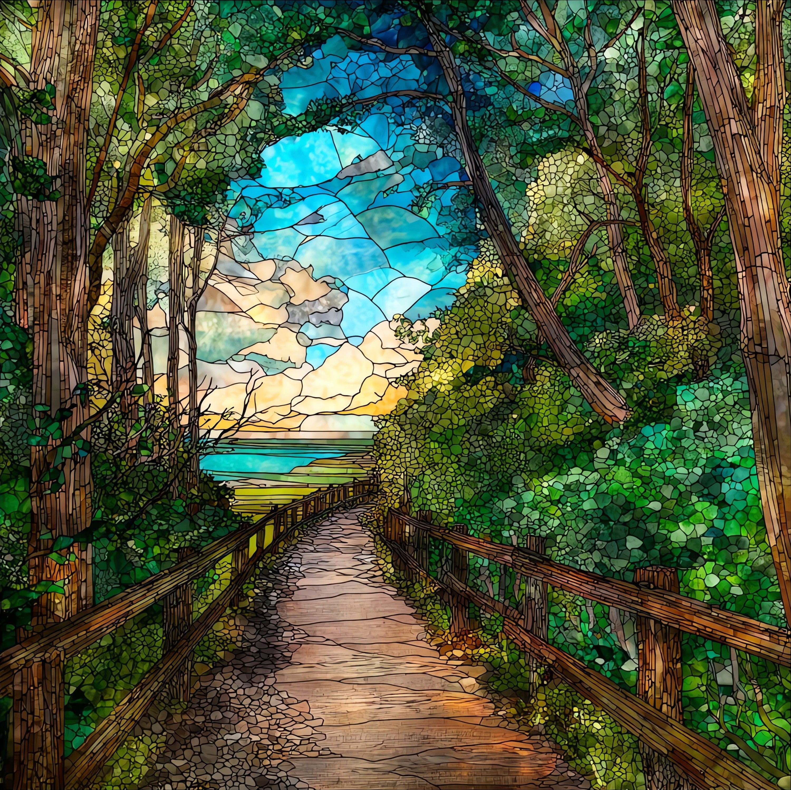the Beach to Bay Indian Head — ceramic art tile