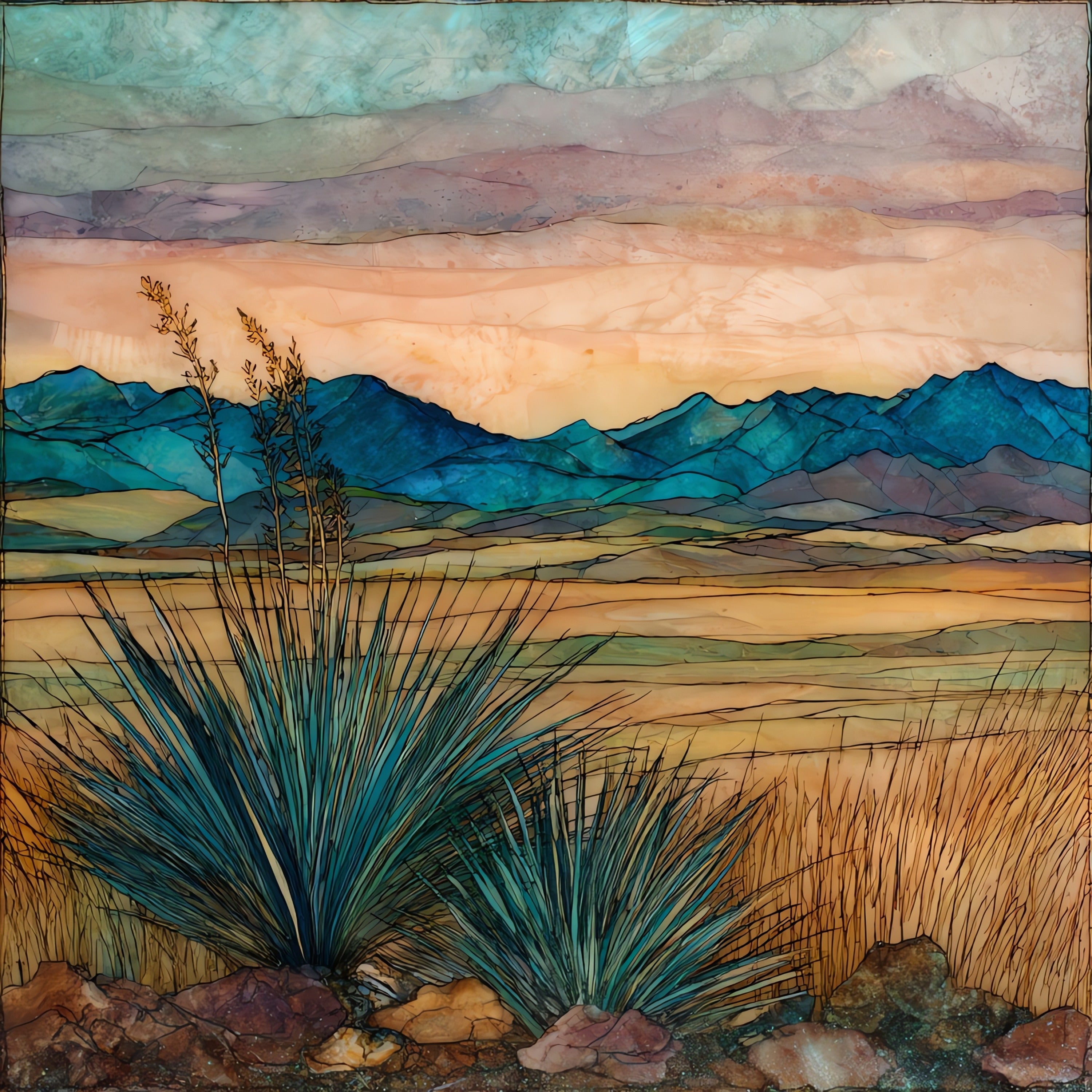 Fort Pierre National Grassland — ceramic art tile
