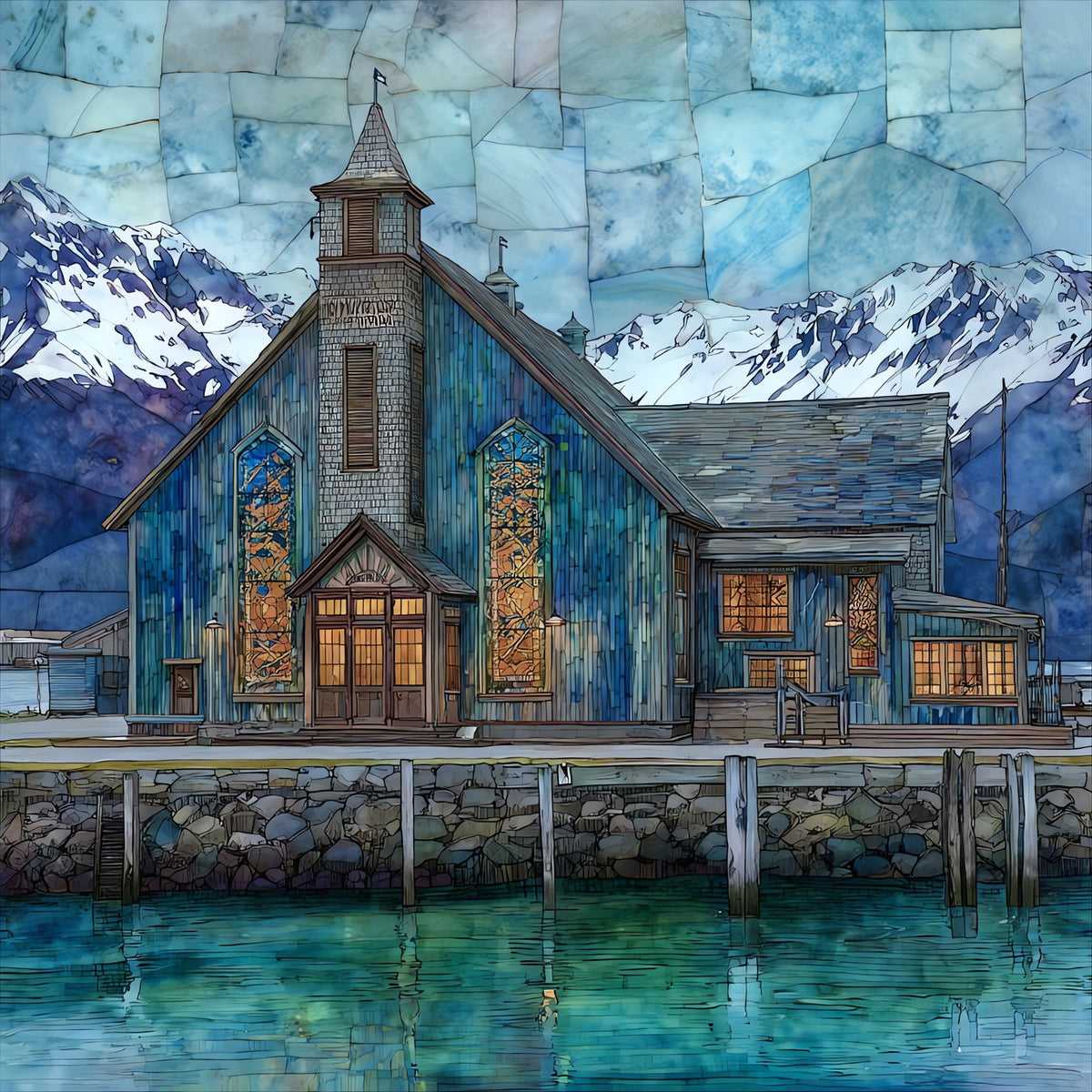 the Petersburg Sons of Norway hall — ceramic art tile