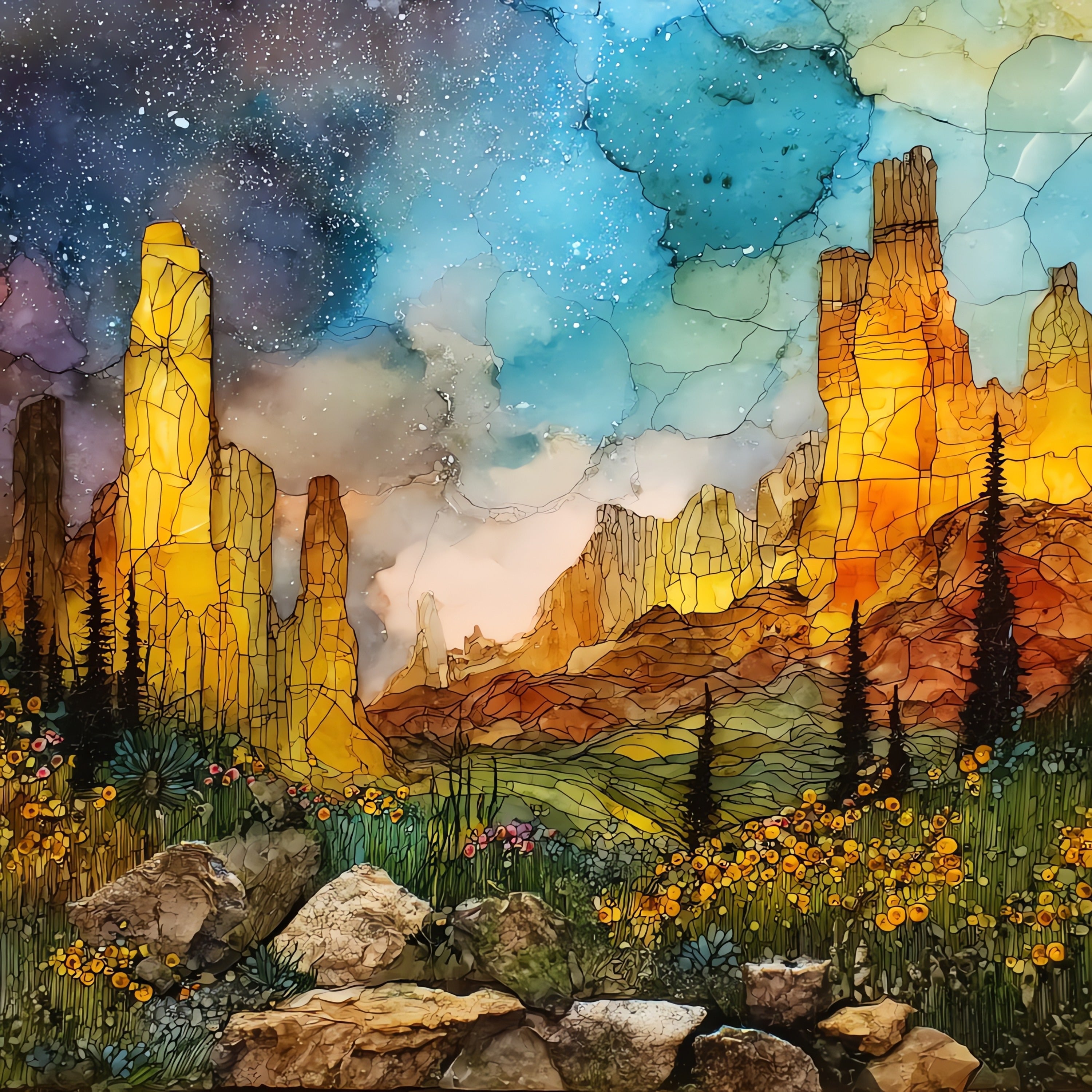 Ah-Shi-Sle-Pah Wilderness — ceramic art tile