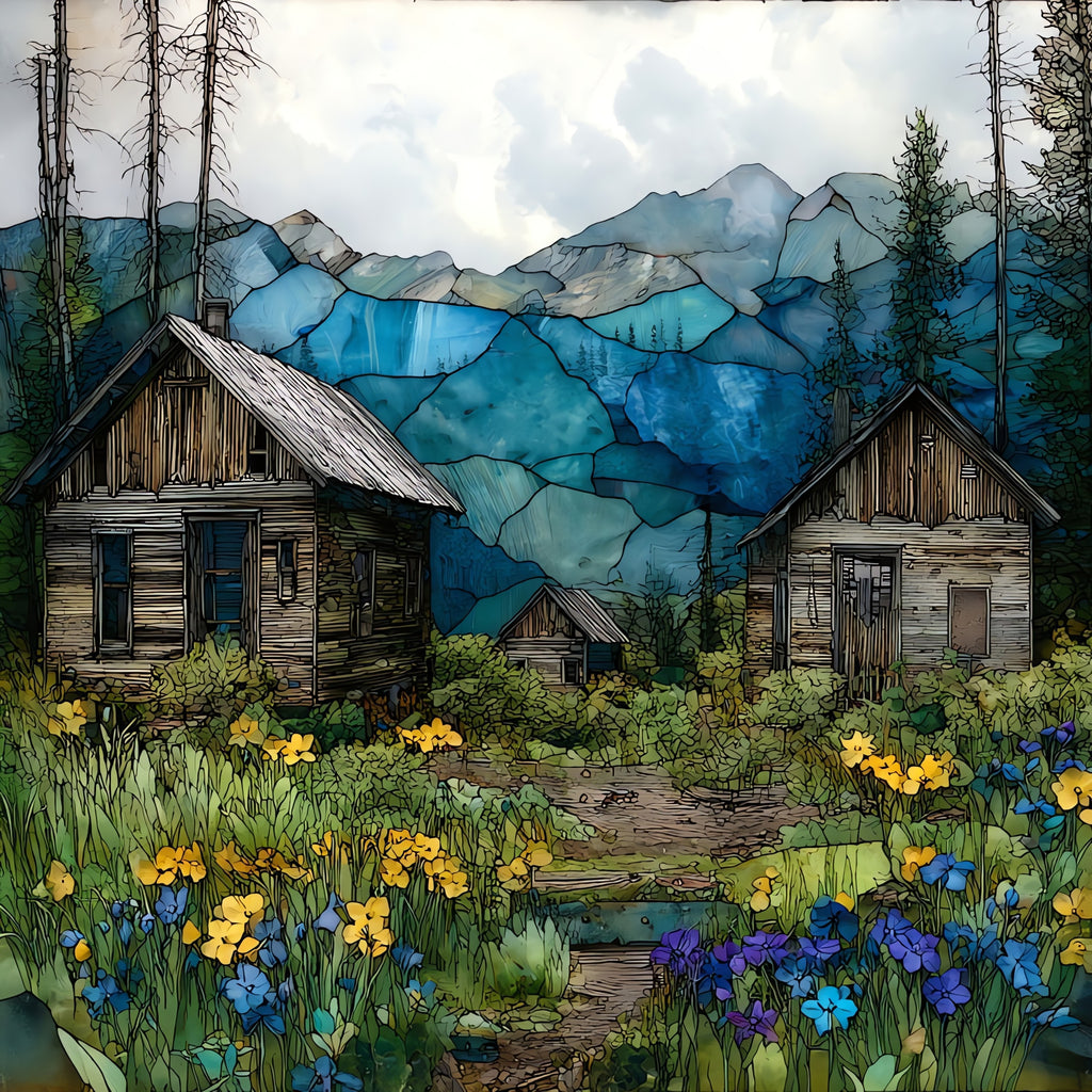 Vicksburg ghost town Sawatch Range — ceramic art tile