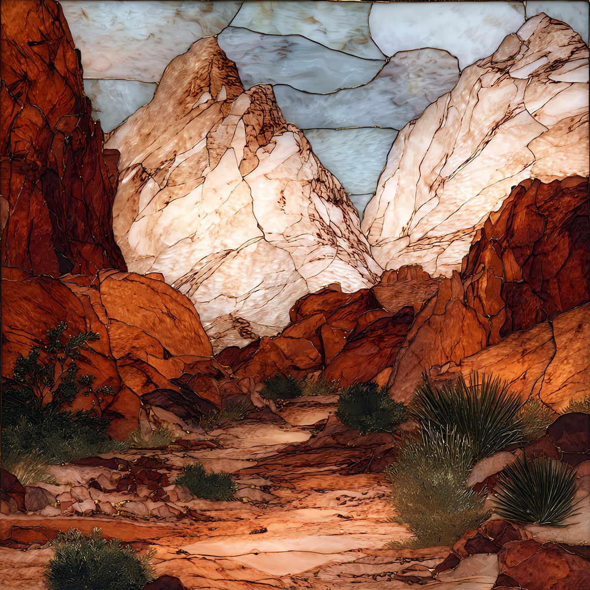 the White Domes — ceramic art tile