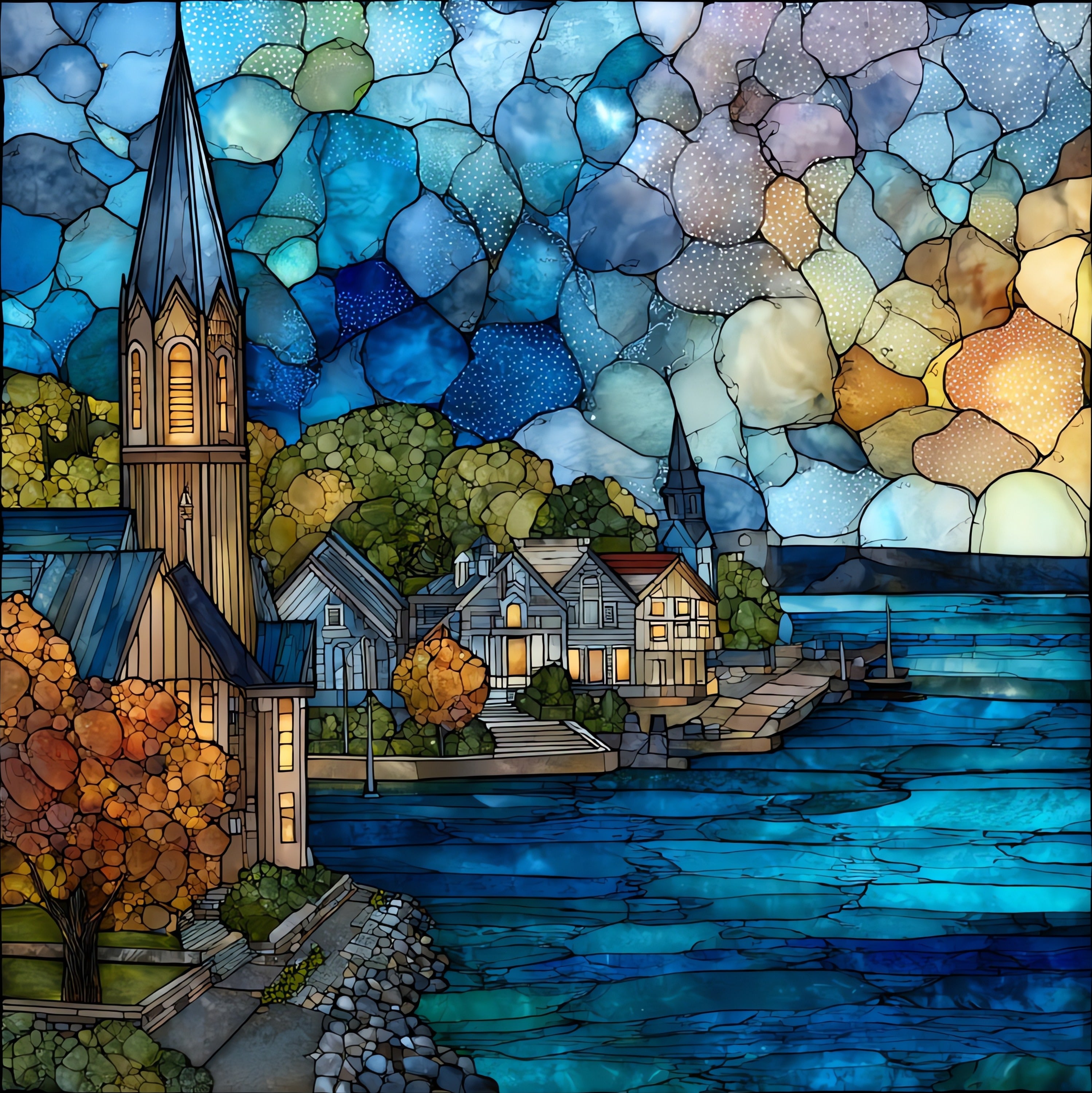 the Petoskey waterfront — ceramic art tile