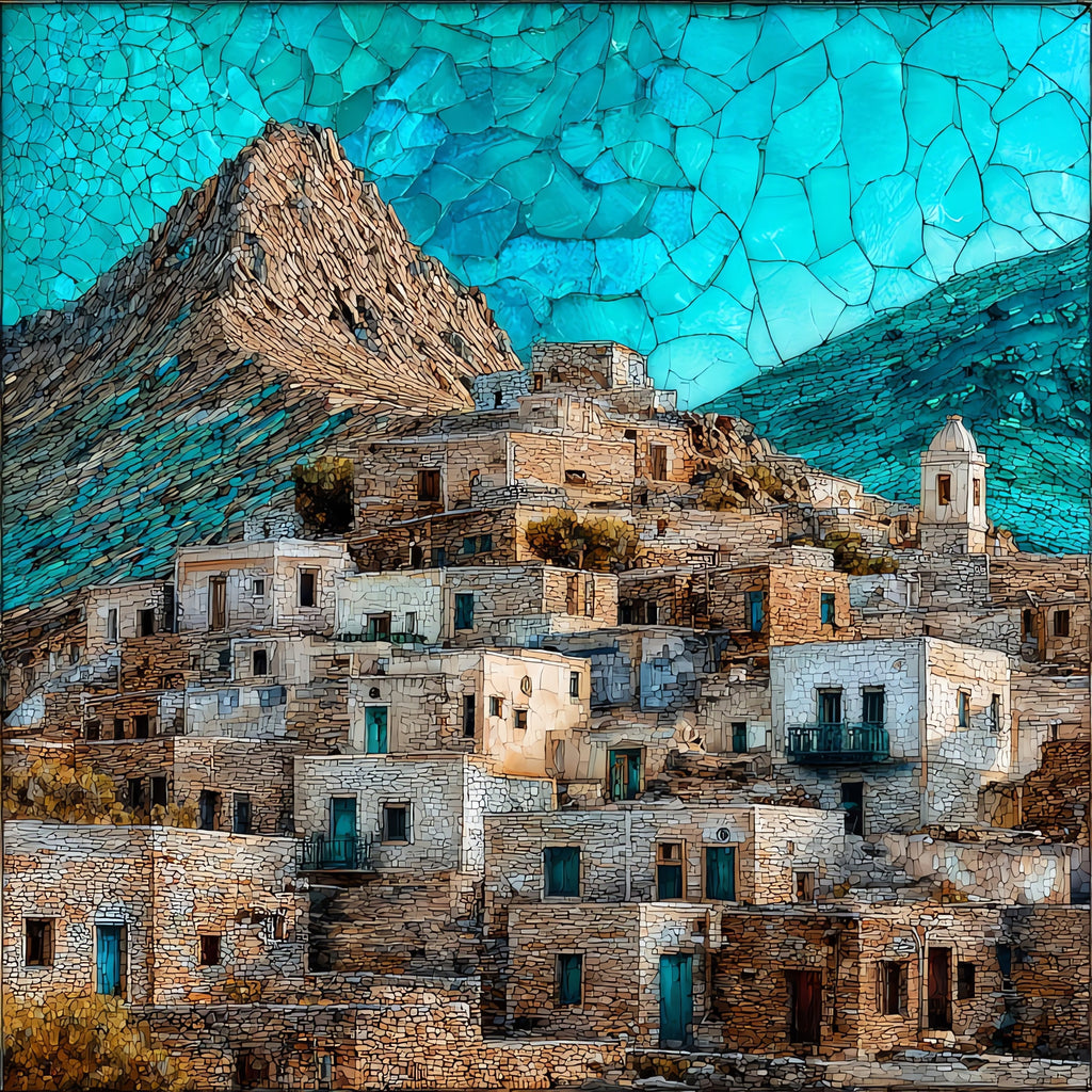 Olympos Village — ceramic art tile