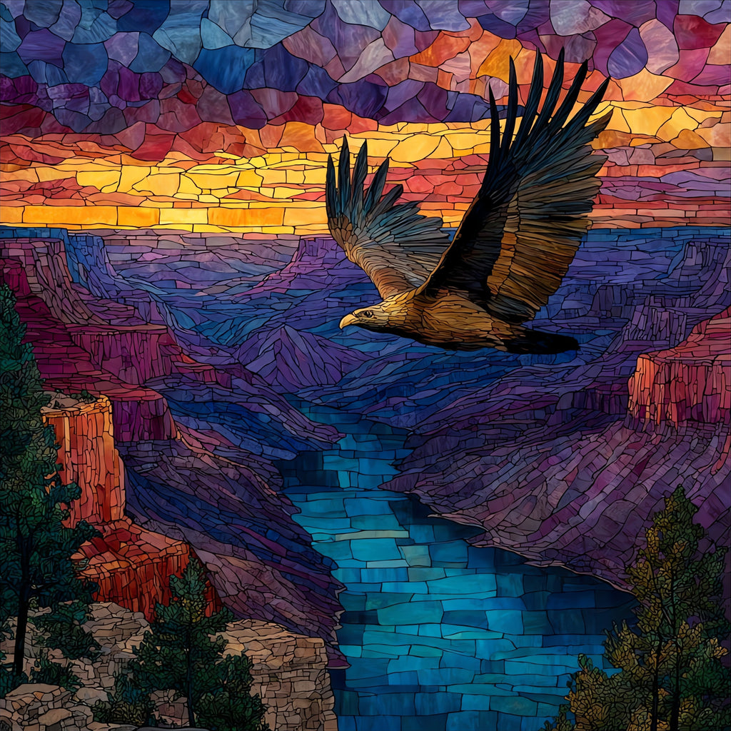 a California condor soaring — ceramic art tile