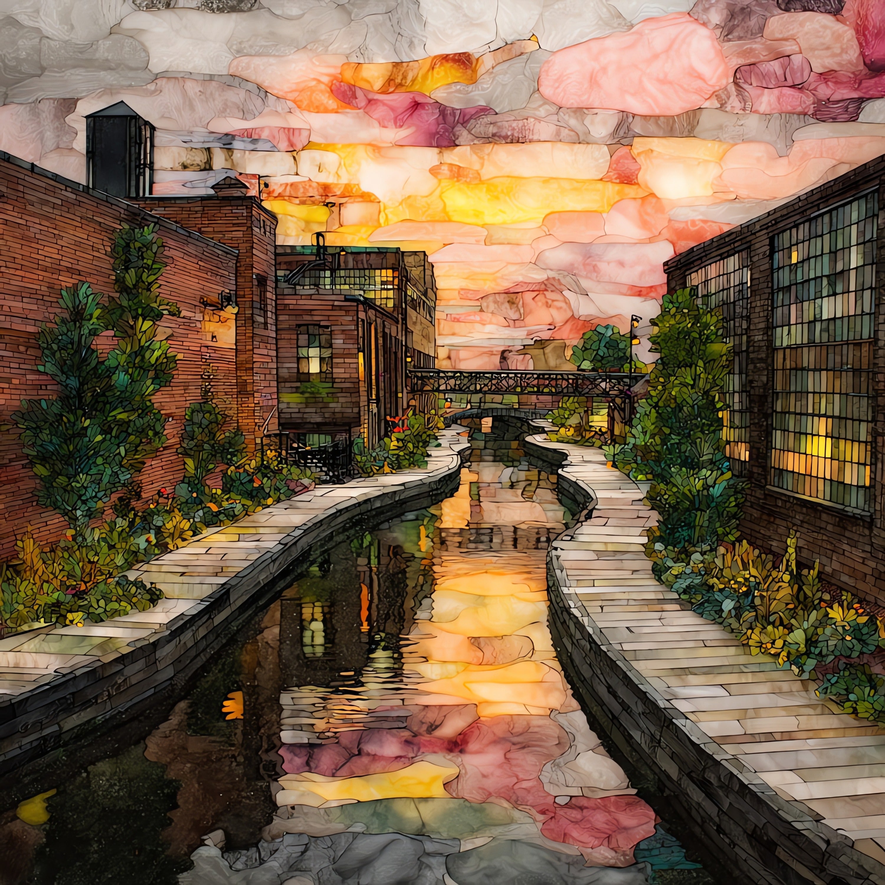 the Bricktown Canal — ceramic art tile