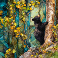 a black bear foraging — ceramic art tile