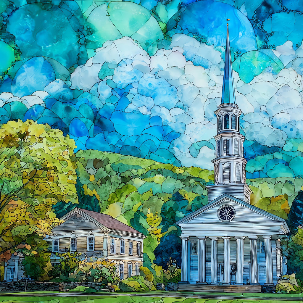 Newfane Common — ceramic art tile