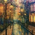 the Indianapolis Canal Walk lined — ceramic art tile