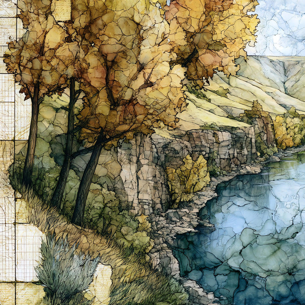 a Missouri River bluff — ceramic art tile