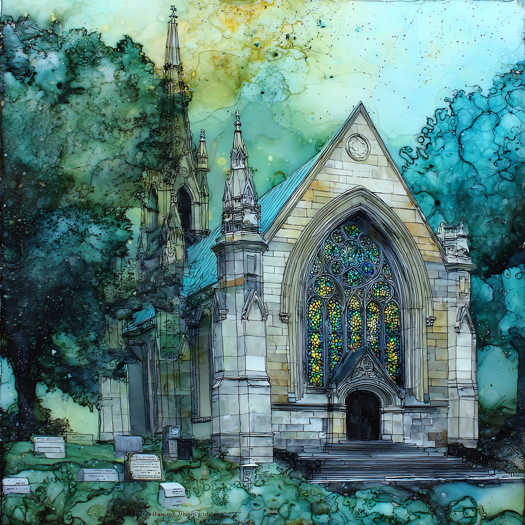 the Crown Hill Cemetery — ceramic art tile