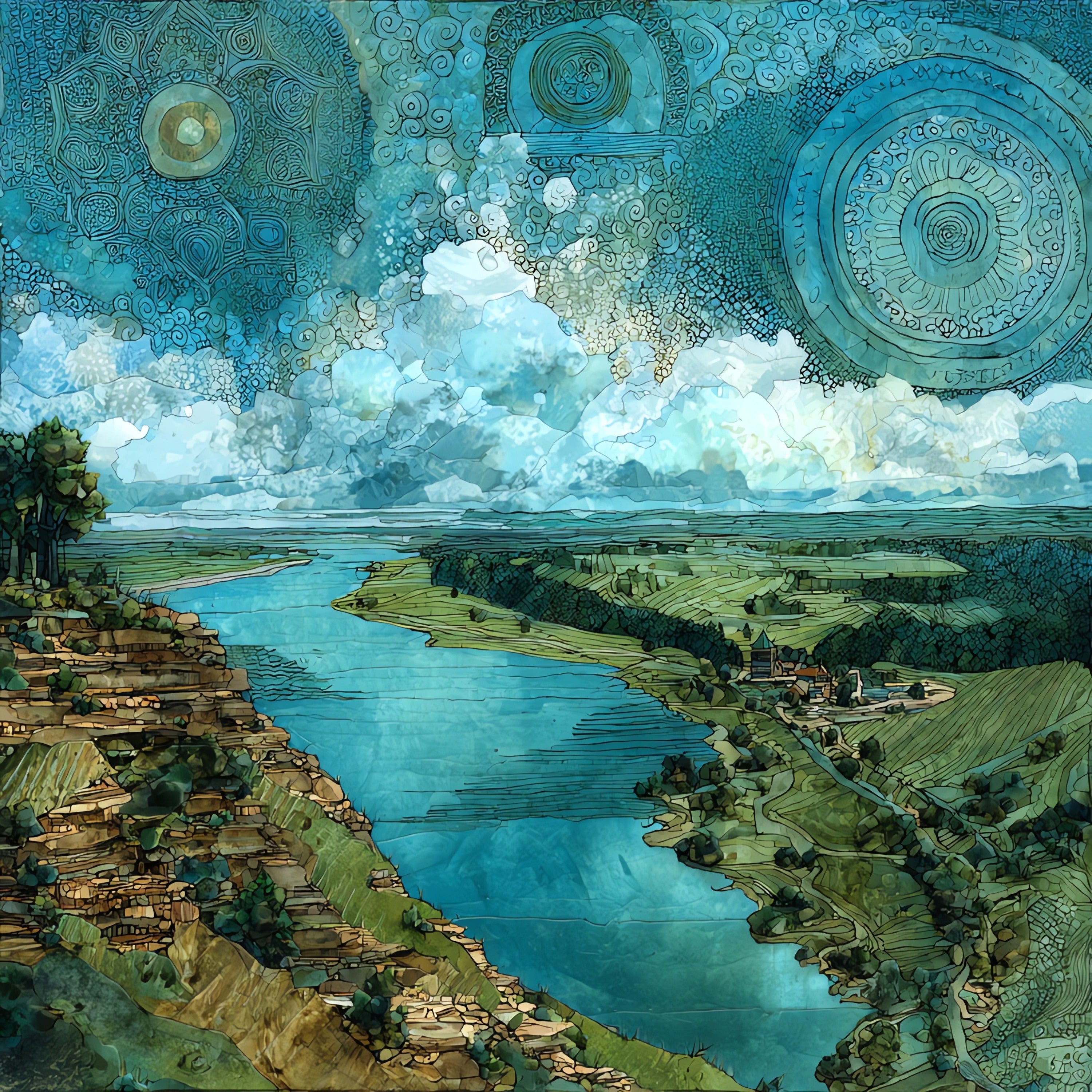 the Indian Mounds Park overlook — ceramic art tile