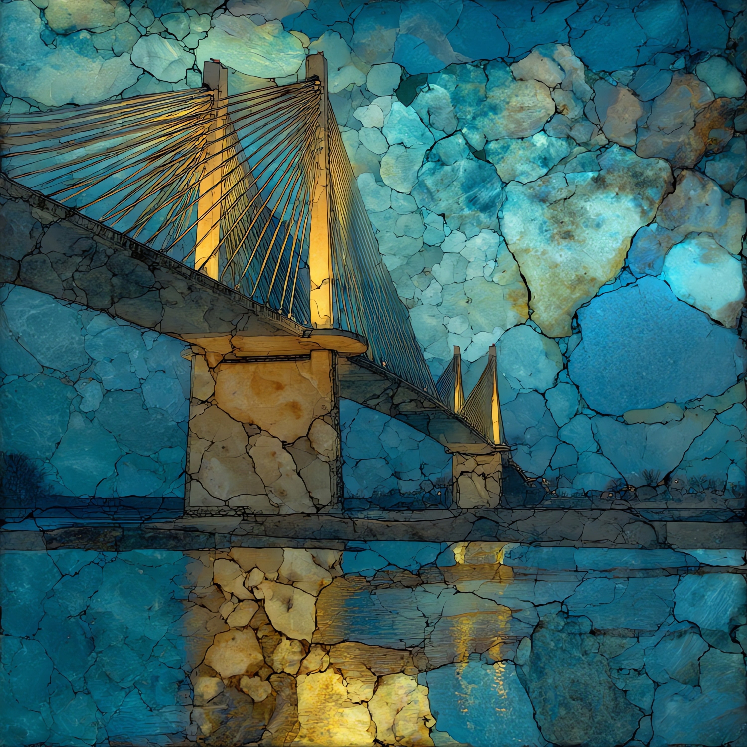 the Bob Kerrey Bridge over the — ceramic art tile