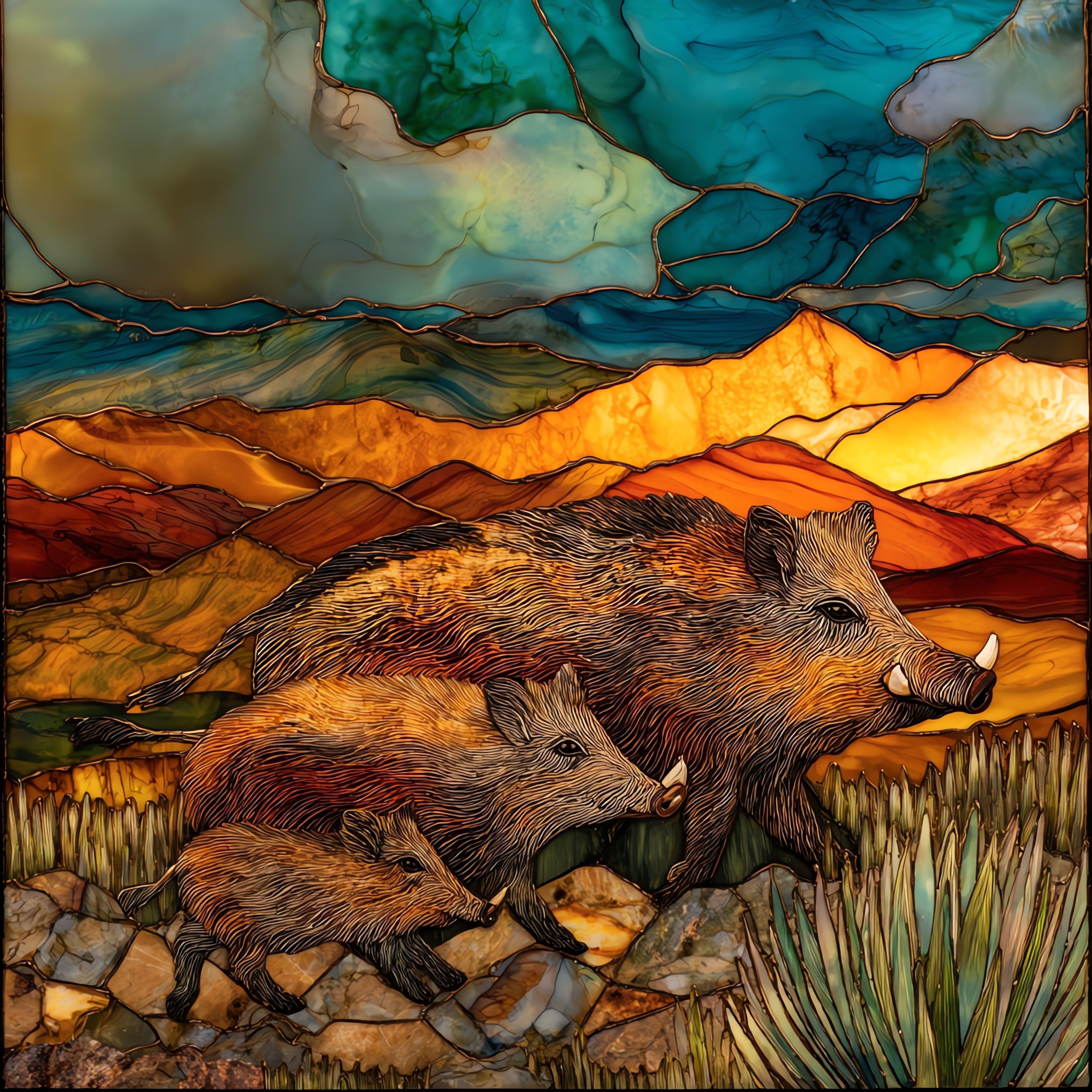 Black bear — ceramic art tile