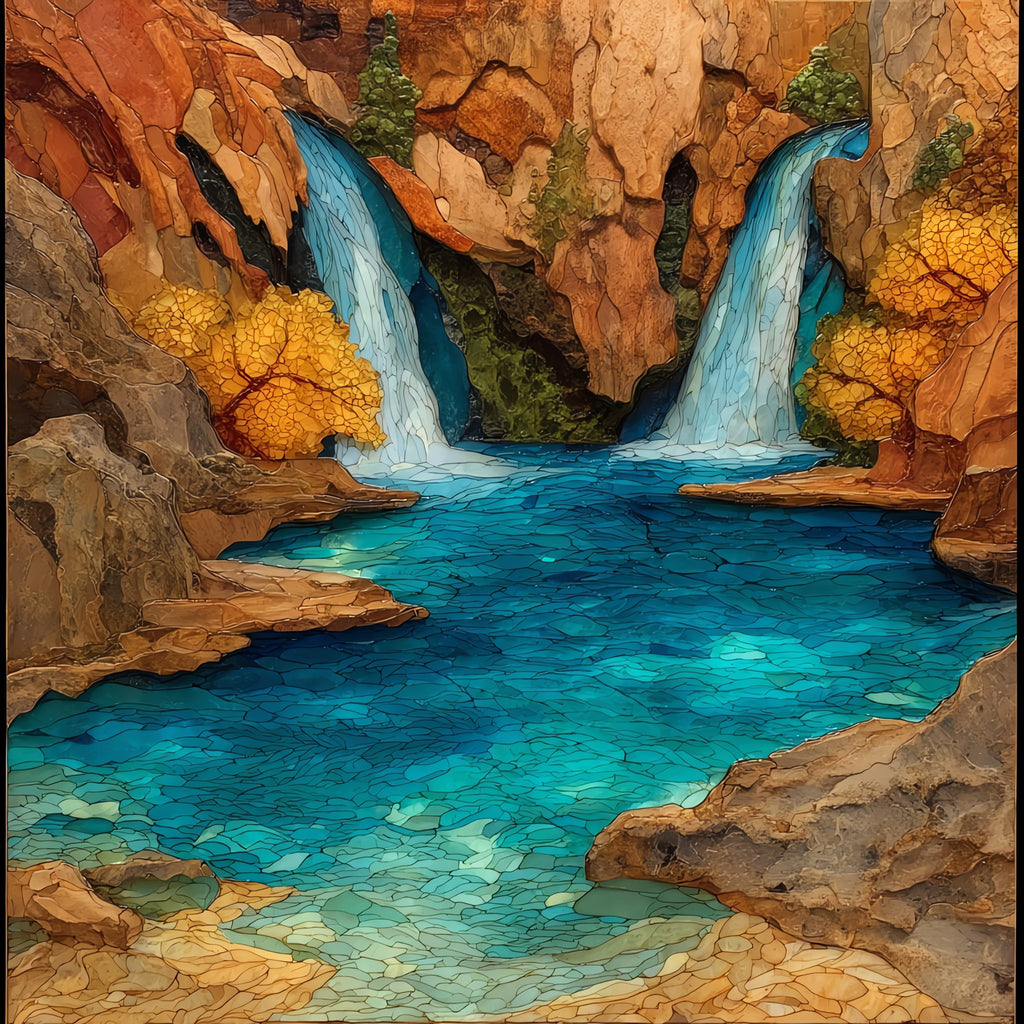 Mooney Falls — ceramic art tile