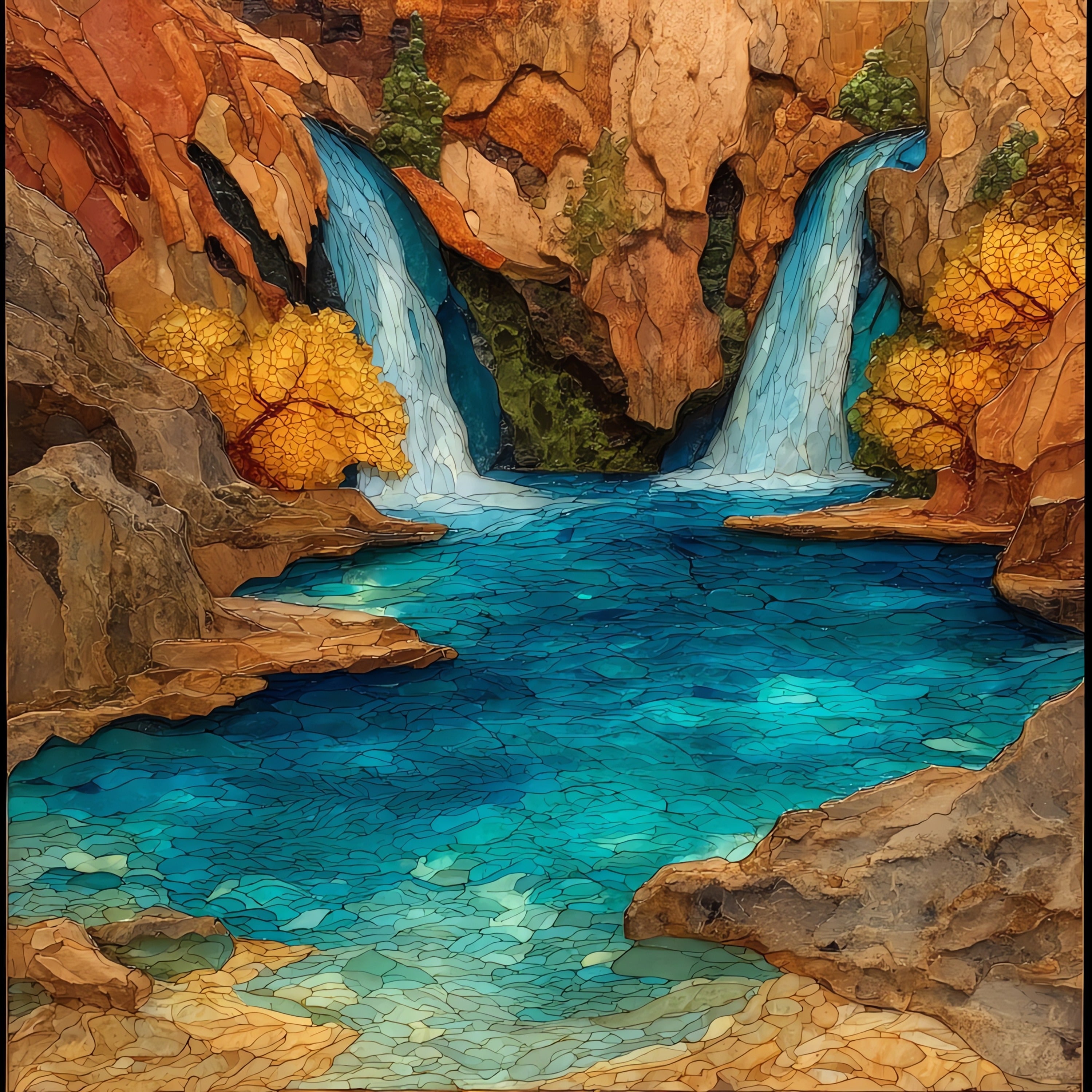Mooney Falls — ceramic art tile