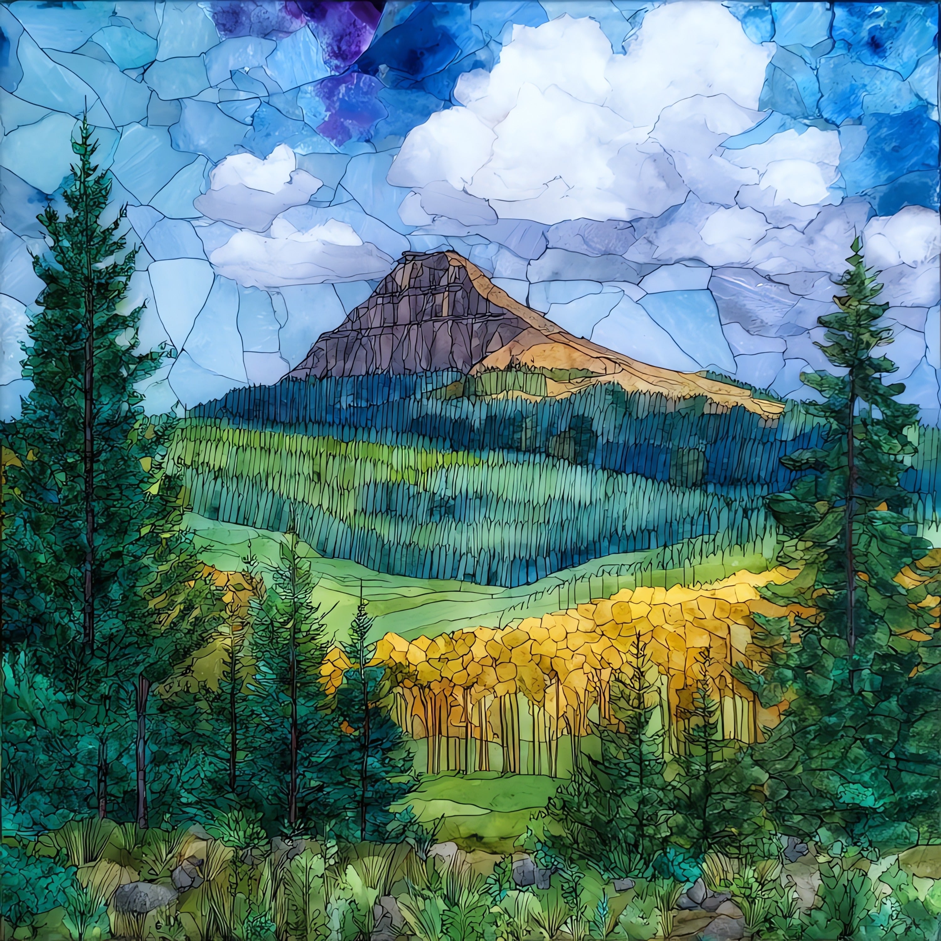Mount Taylor summit in — ceramic art tile