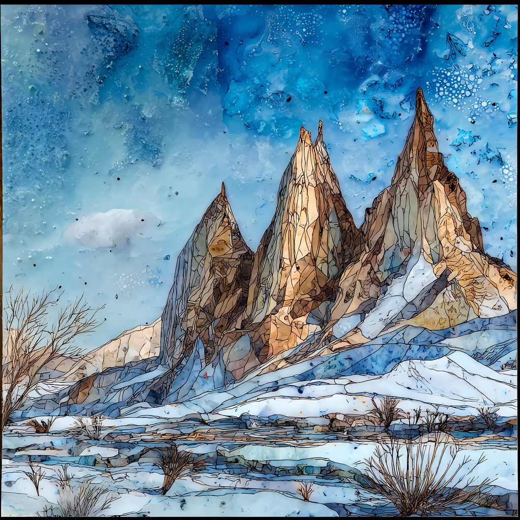 the Badlands winter snow — ceramic art tile
