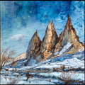 the Badlands winter snow — ceramic art tile
