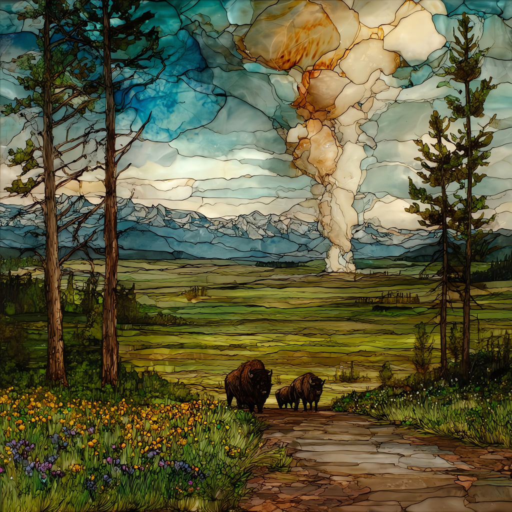 the Yellowstone Grand Loop — ceramic art tile