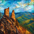 the Chimney Tops summit — ceramic art tile
