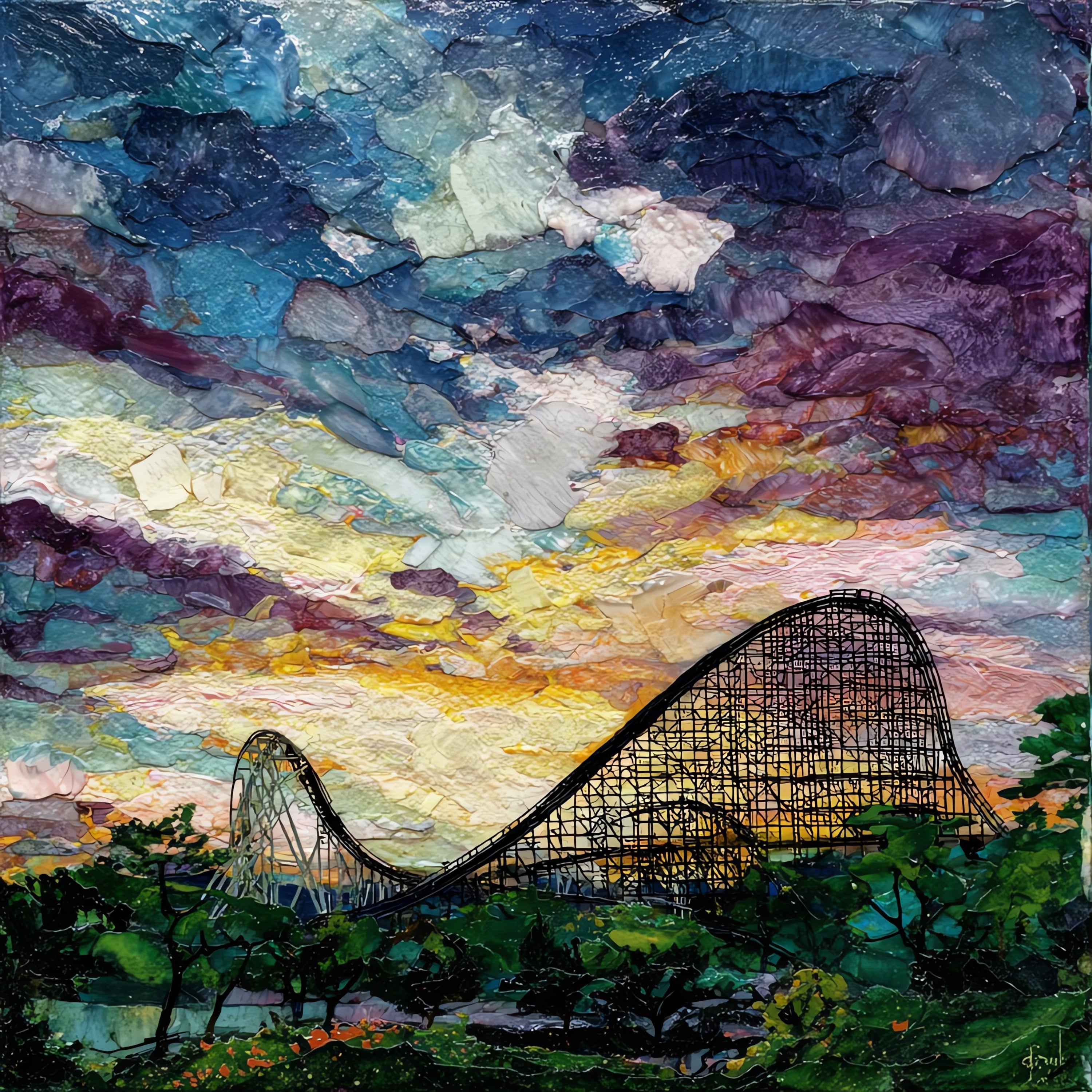 the El Toro wooden coaster — ceramic art tile