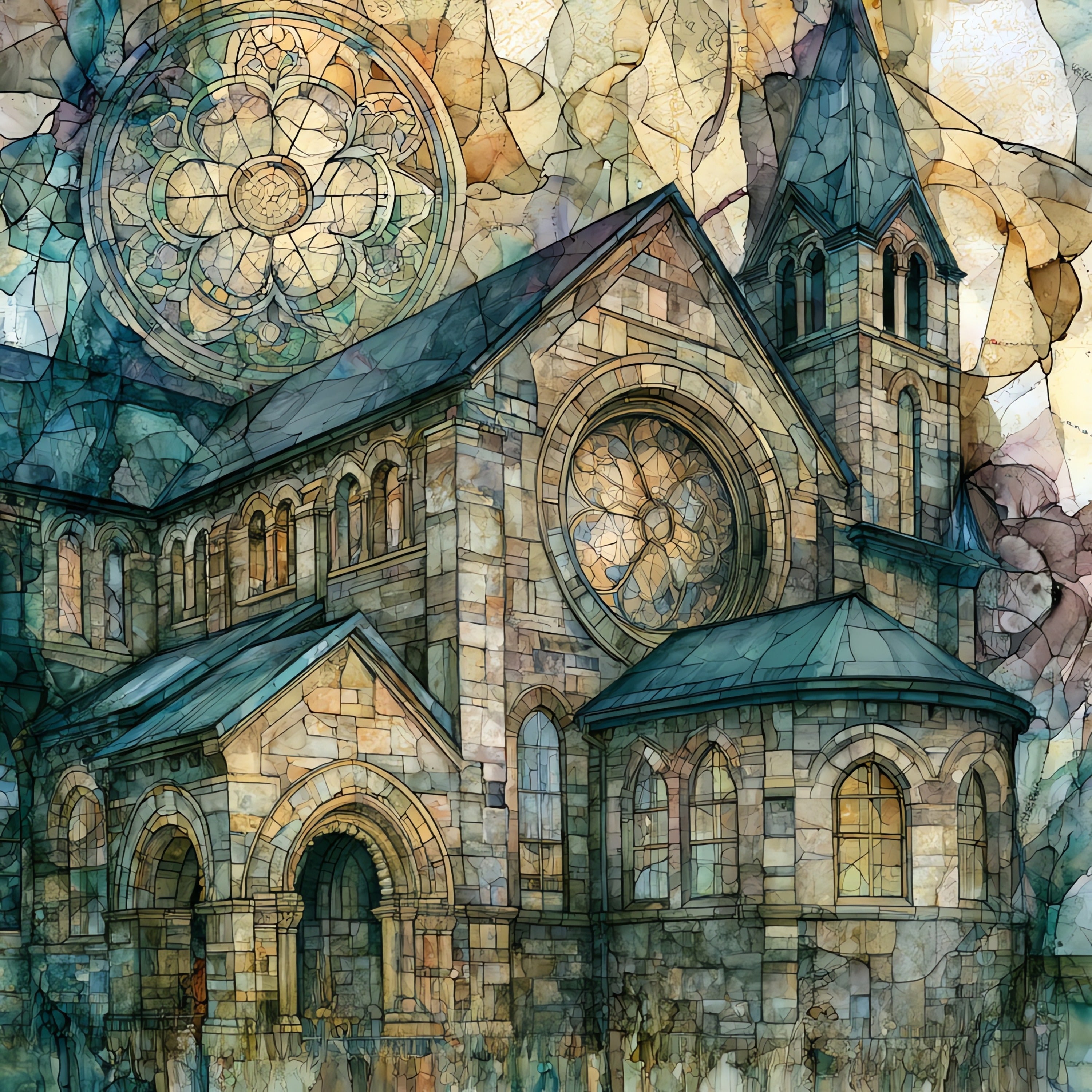 Assumption Abbey — ceramic art tile