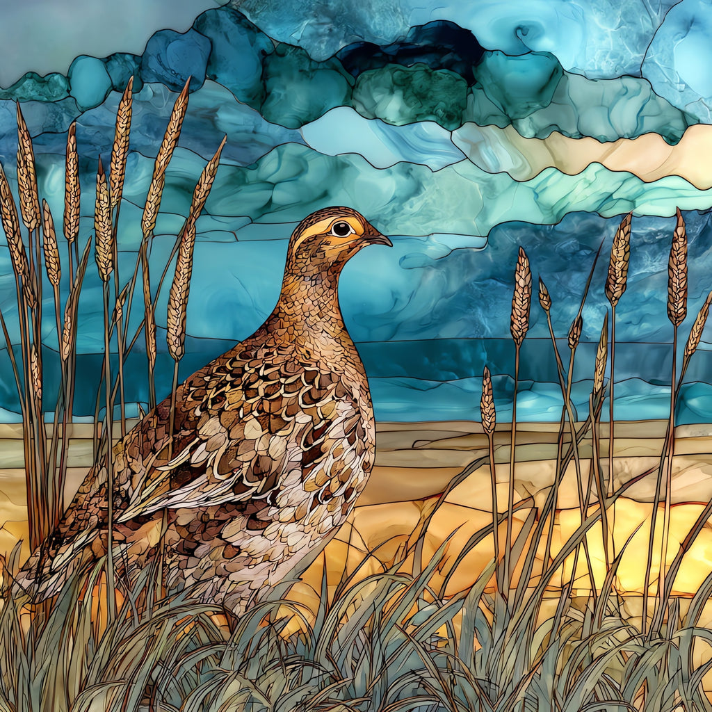 Sharp-tailed Grouse on a — ceramic art tile