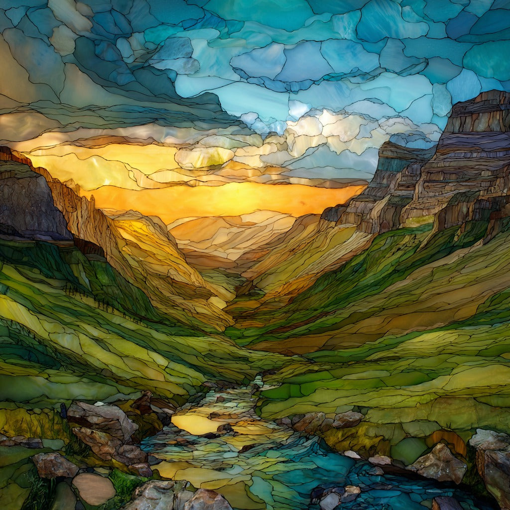 Ordesa National Park valley — ceramic art tile