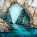 Antiparos sea caves — ceramic art tile