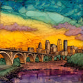 the Minneapolis skyline — ceramic art tile