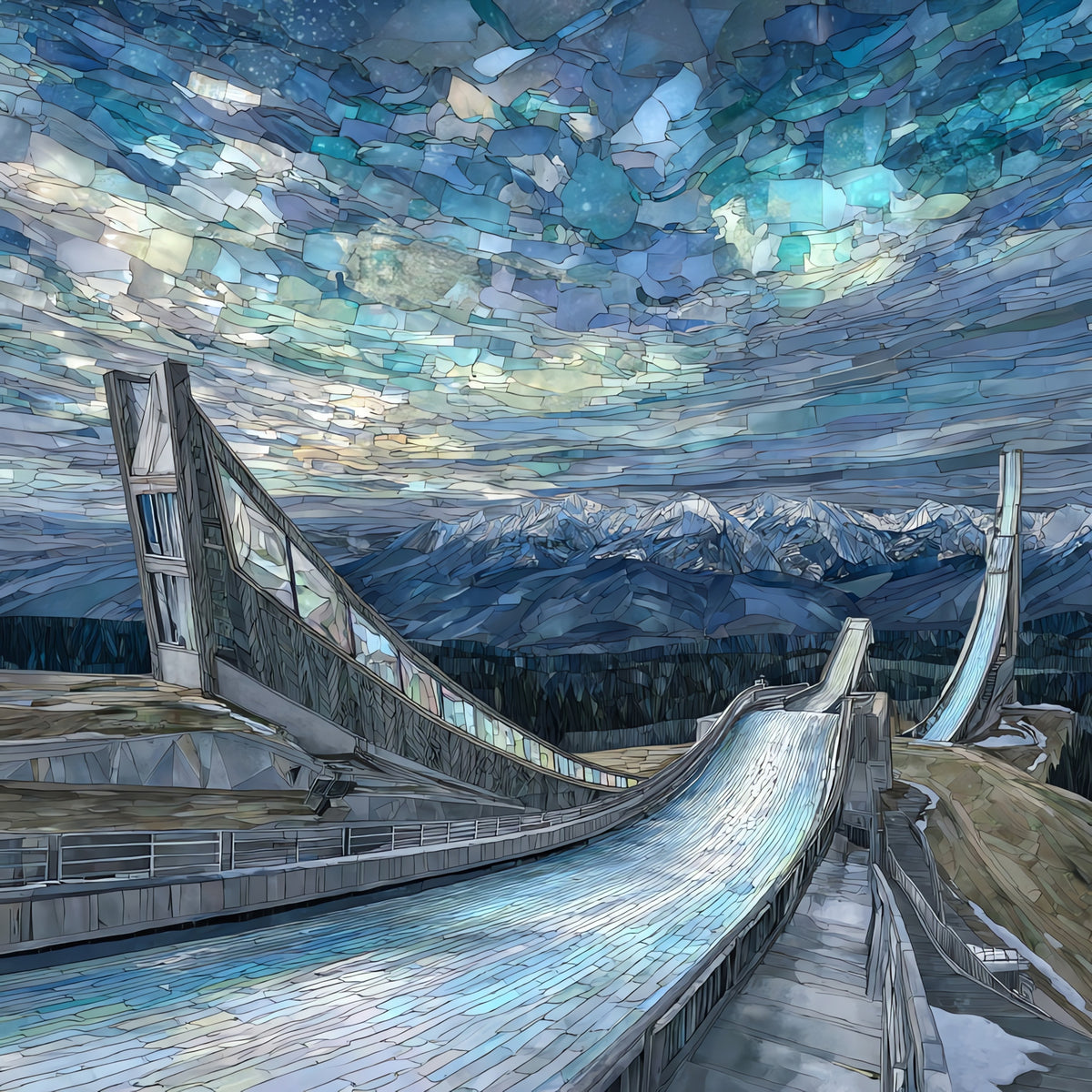 the Lake Placid Olympic — ceramic art tile