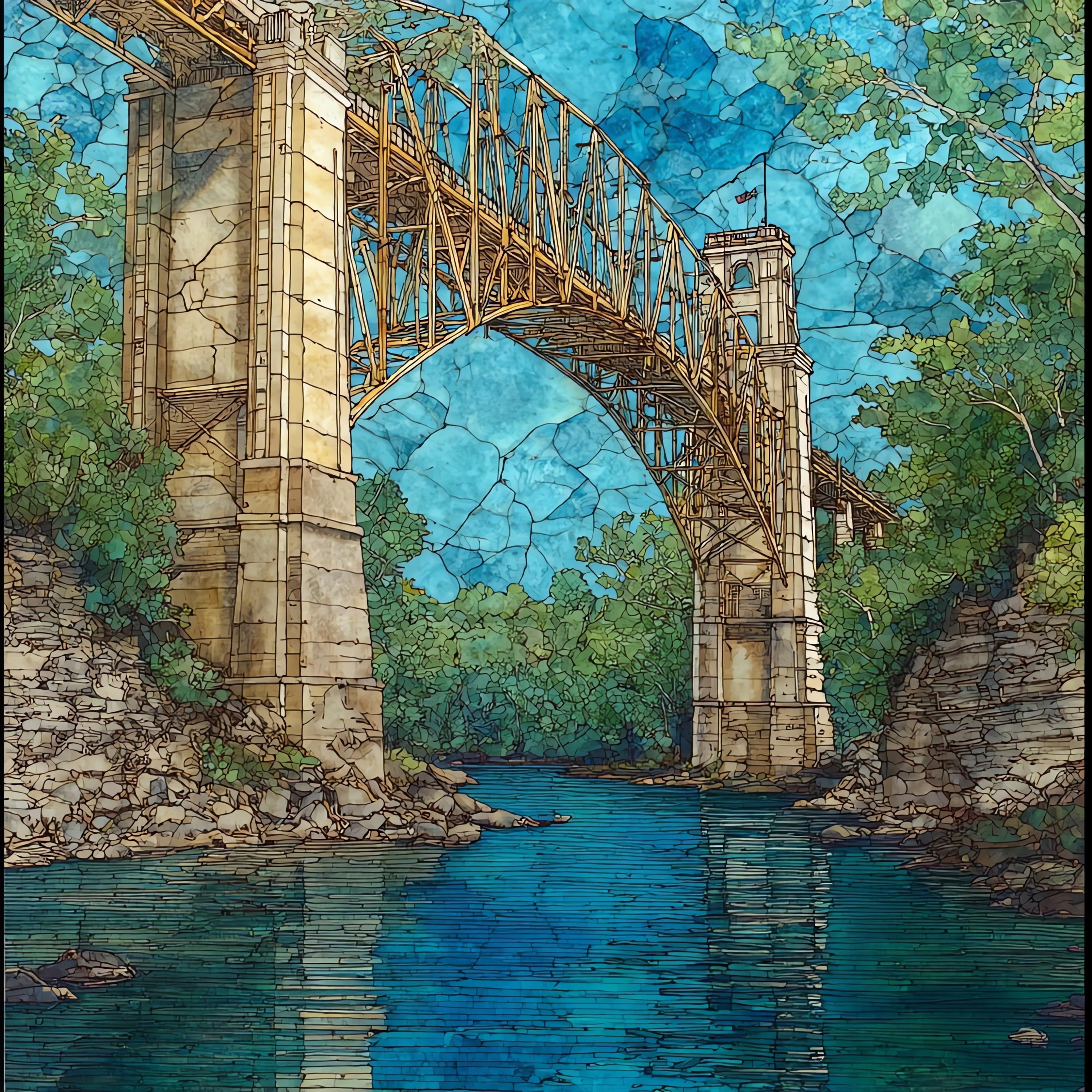 Stillwater Lift Bridge over the St — ceramic art tile