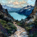 the Tahoe Rim Trail tracking a granite ridge — ceramic art tile