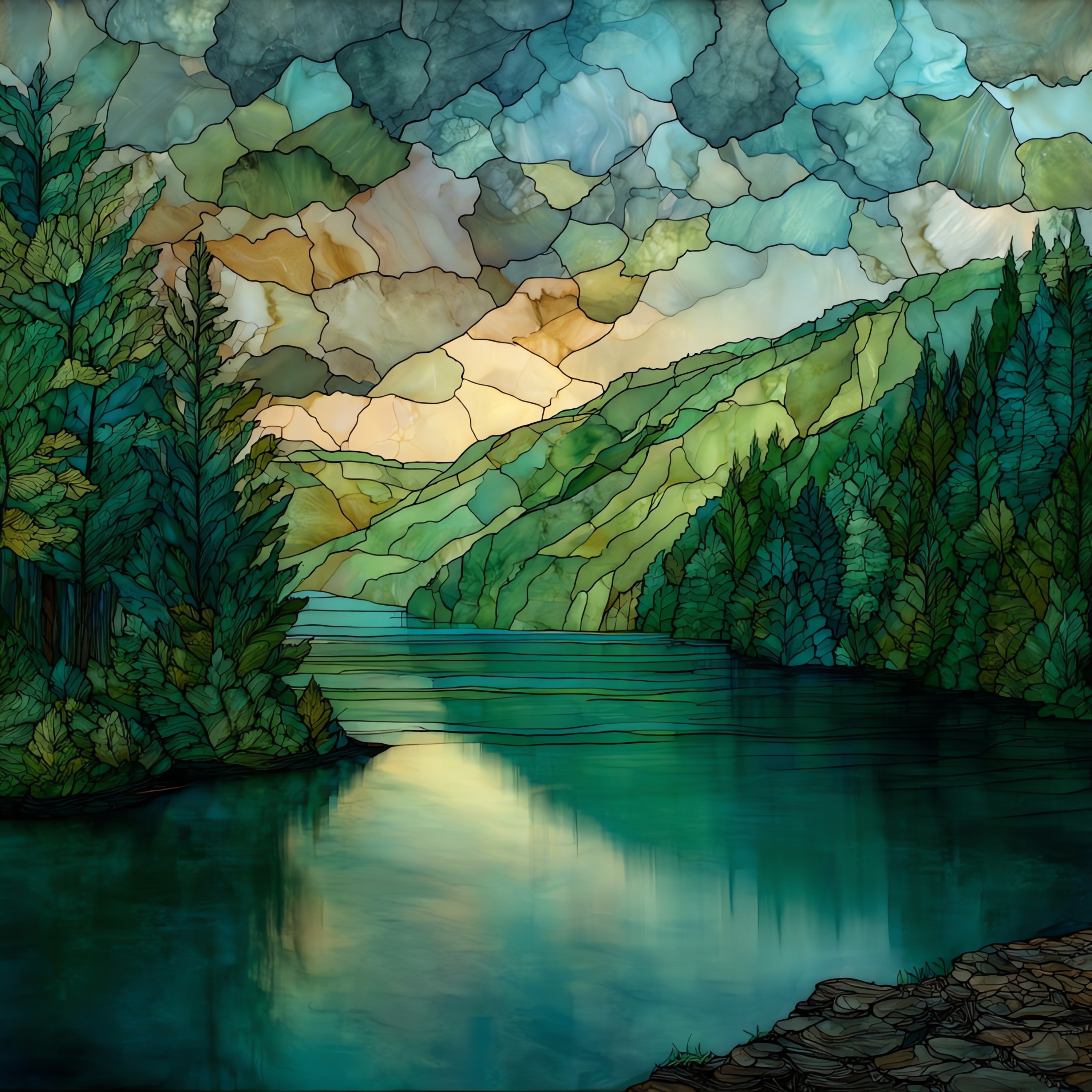 Lake Waramaug — ceramic art tile