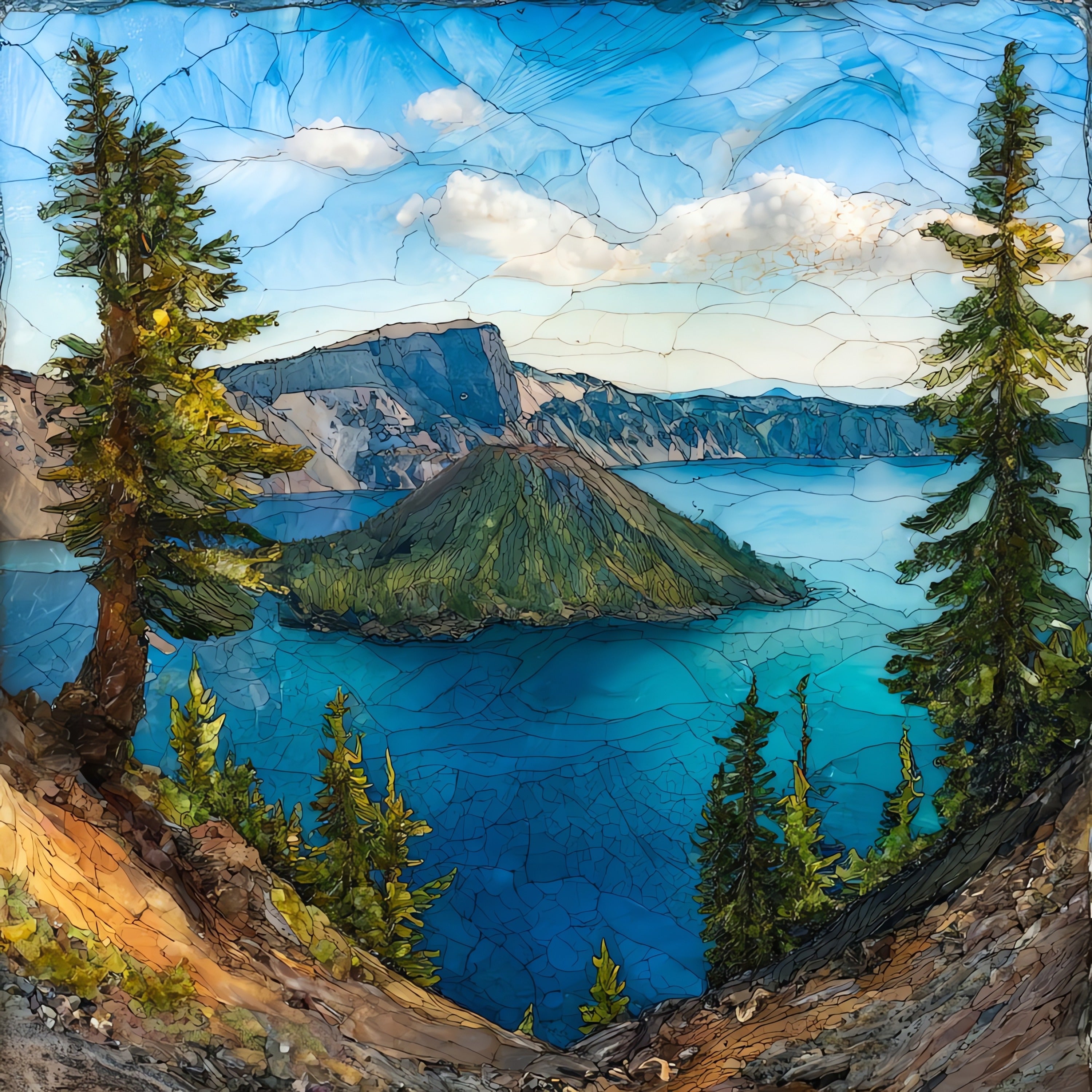 Mount Scott summit — ceramic art tile