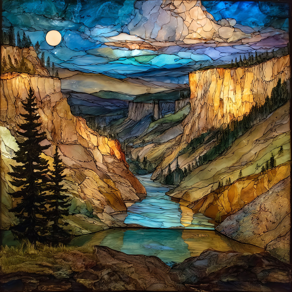 the Sun River Canyon Montana along — ceramic art tile