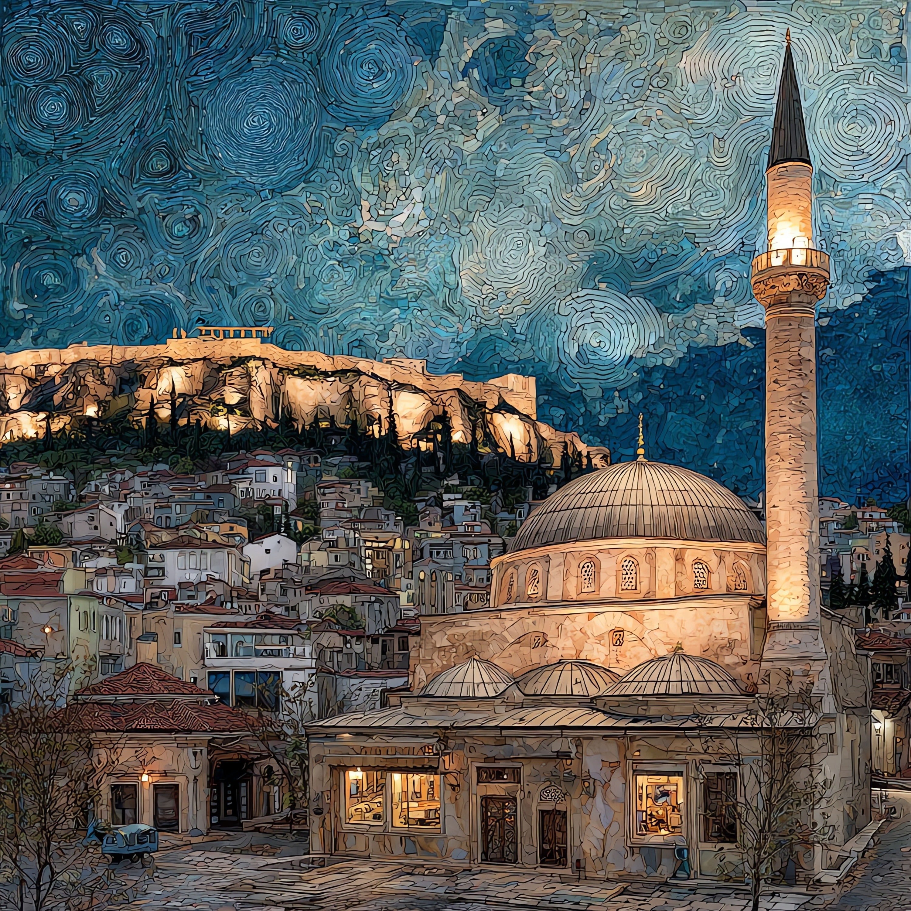 Monastiraki Square — ceramic art tile