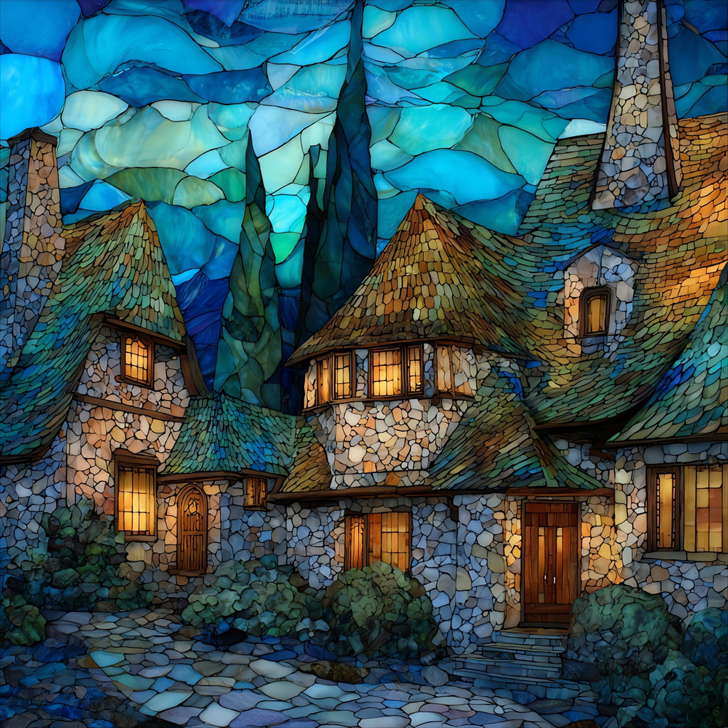 the Charlevoix Mushroom Houses — ceramic art tile