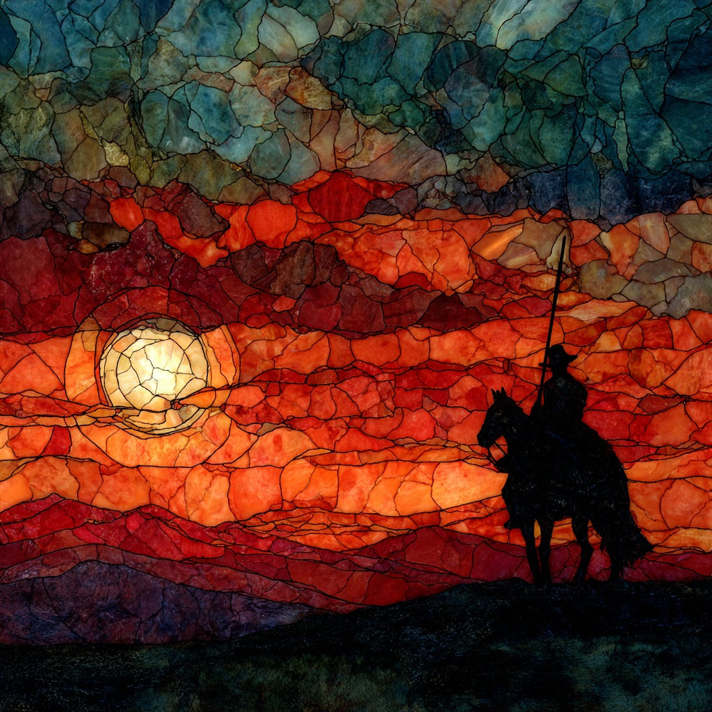 La Mancha Plains Don Quixote Silhouette — ceramic art tile