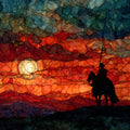 La Mancha Plains Don Quixote Silhouette — ceramic art tile