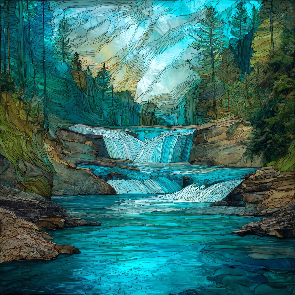 Bond Falls spreading — ceramic art tile