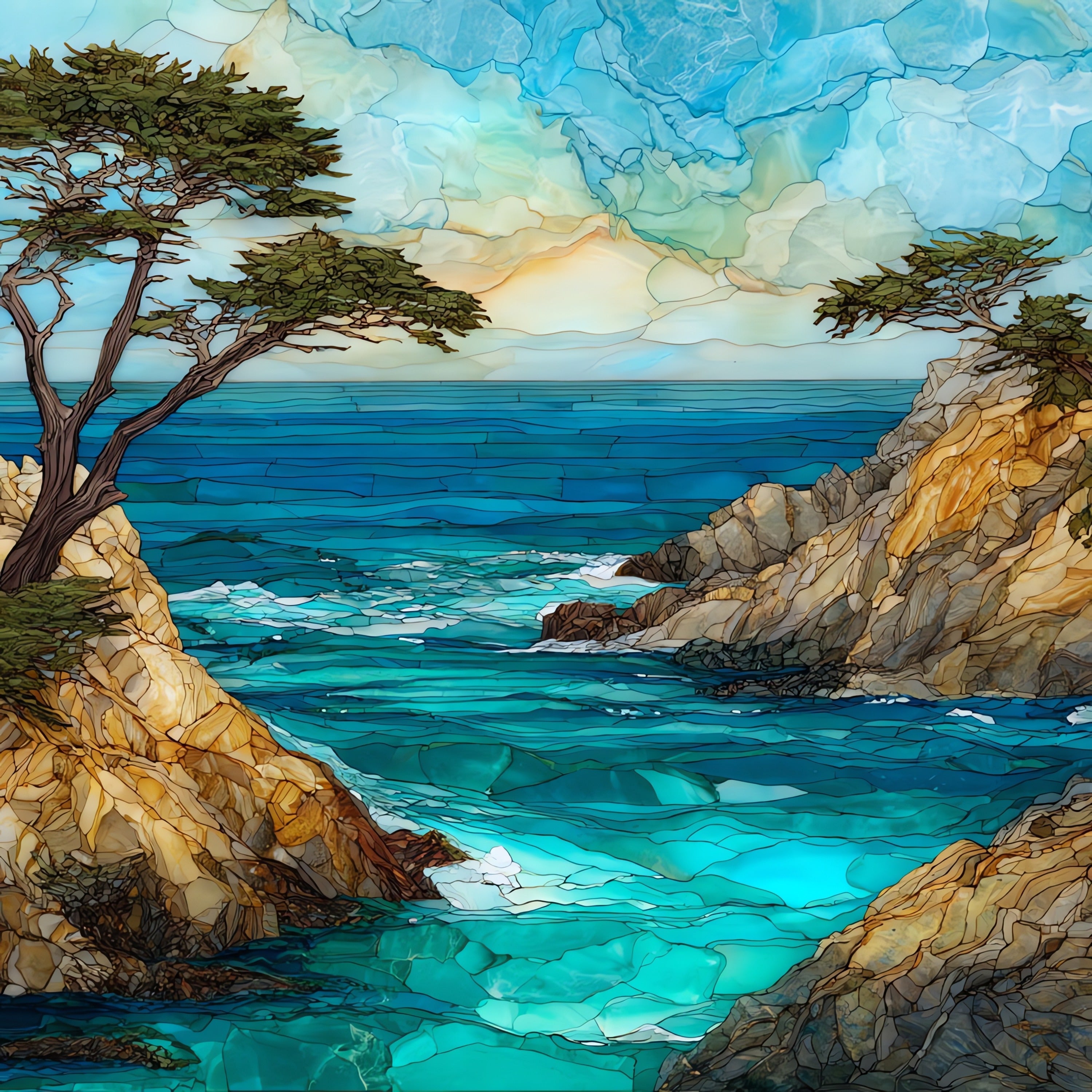 Point Lobos — ceramic art tile