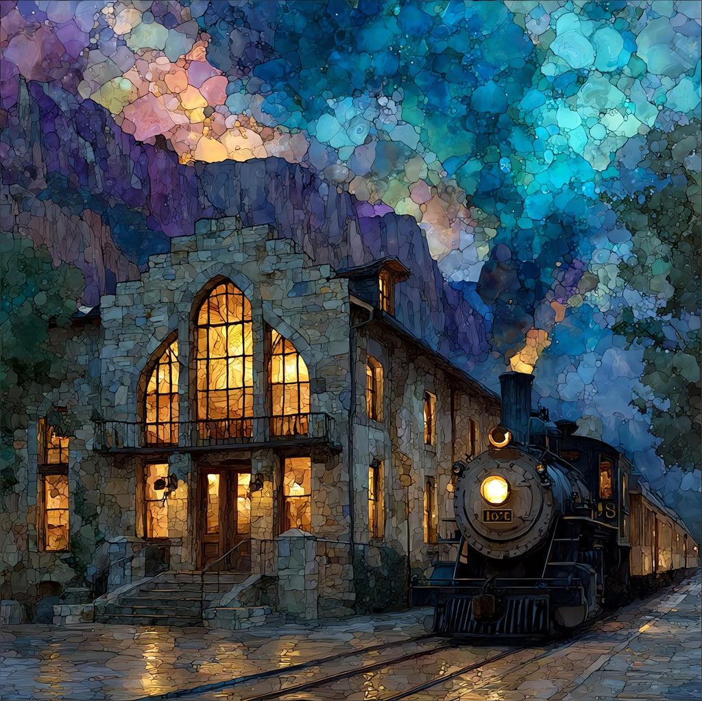the historic Train Station — ceramic art tile
