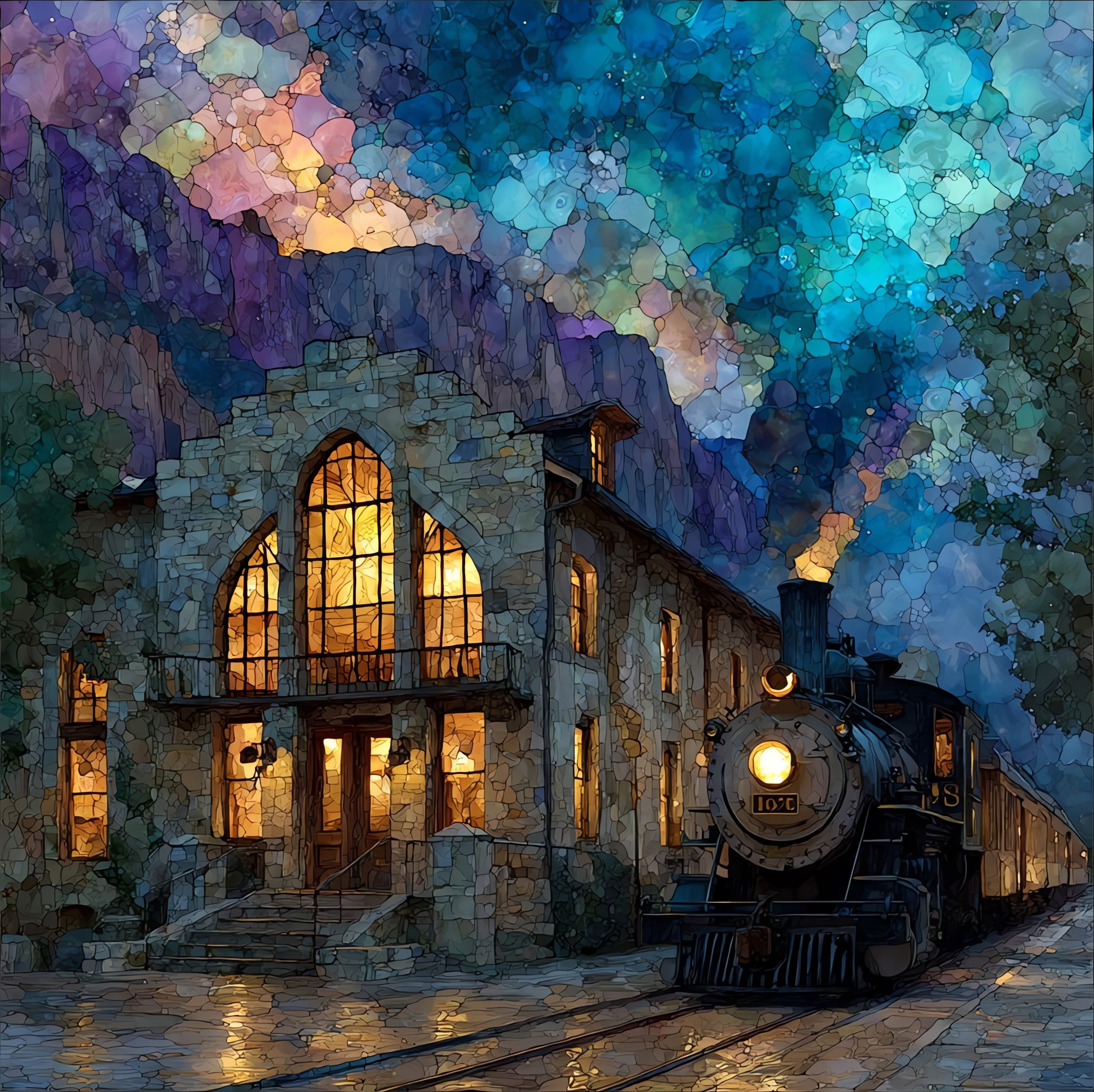 the historic Train Station — ceramic art tile