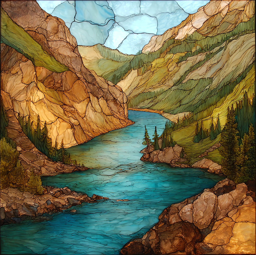 the Smith River winding — ceramic art tile