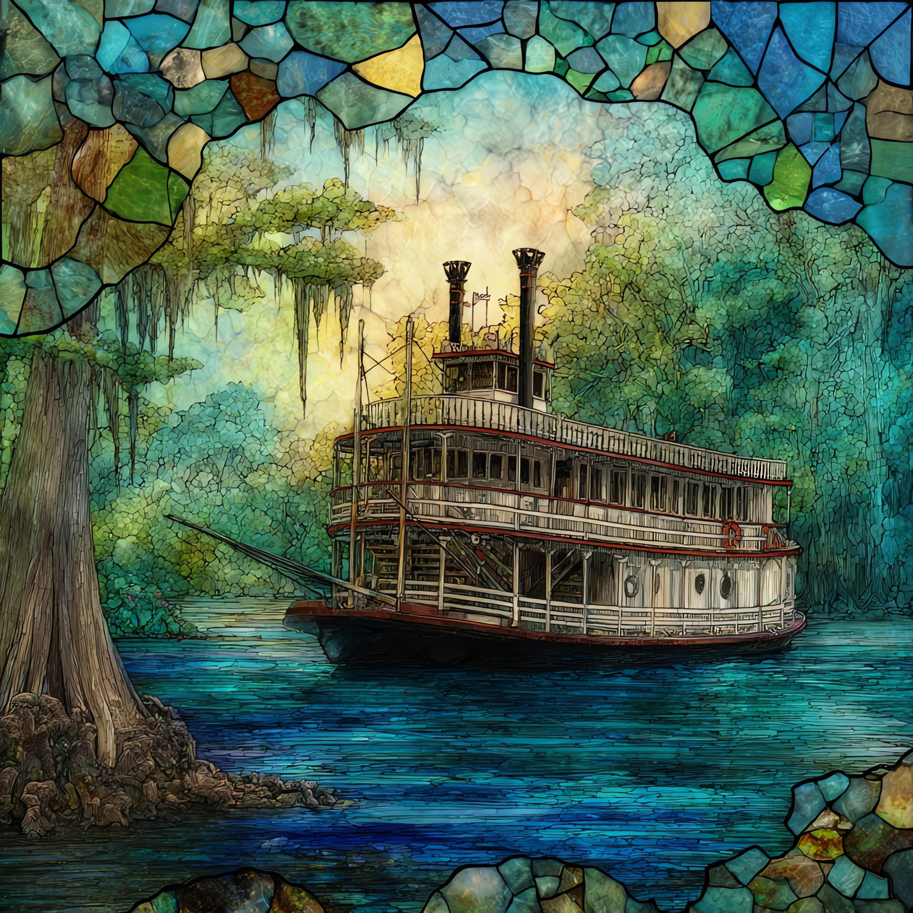 Crystal River manatee swim — ceramic art tile